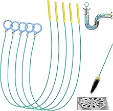 Drain Cleaner Spiral Pack of 5 Pipe Cleaning Spiral Sticks 100 cm Drain Spiral Hair Catcher Drain Snake Anti-Break Steel Nylon Coating Pipe Cleaning Brush for Kitchen Bathroom Sewers