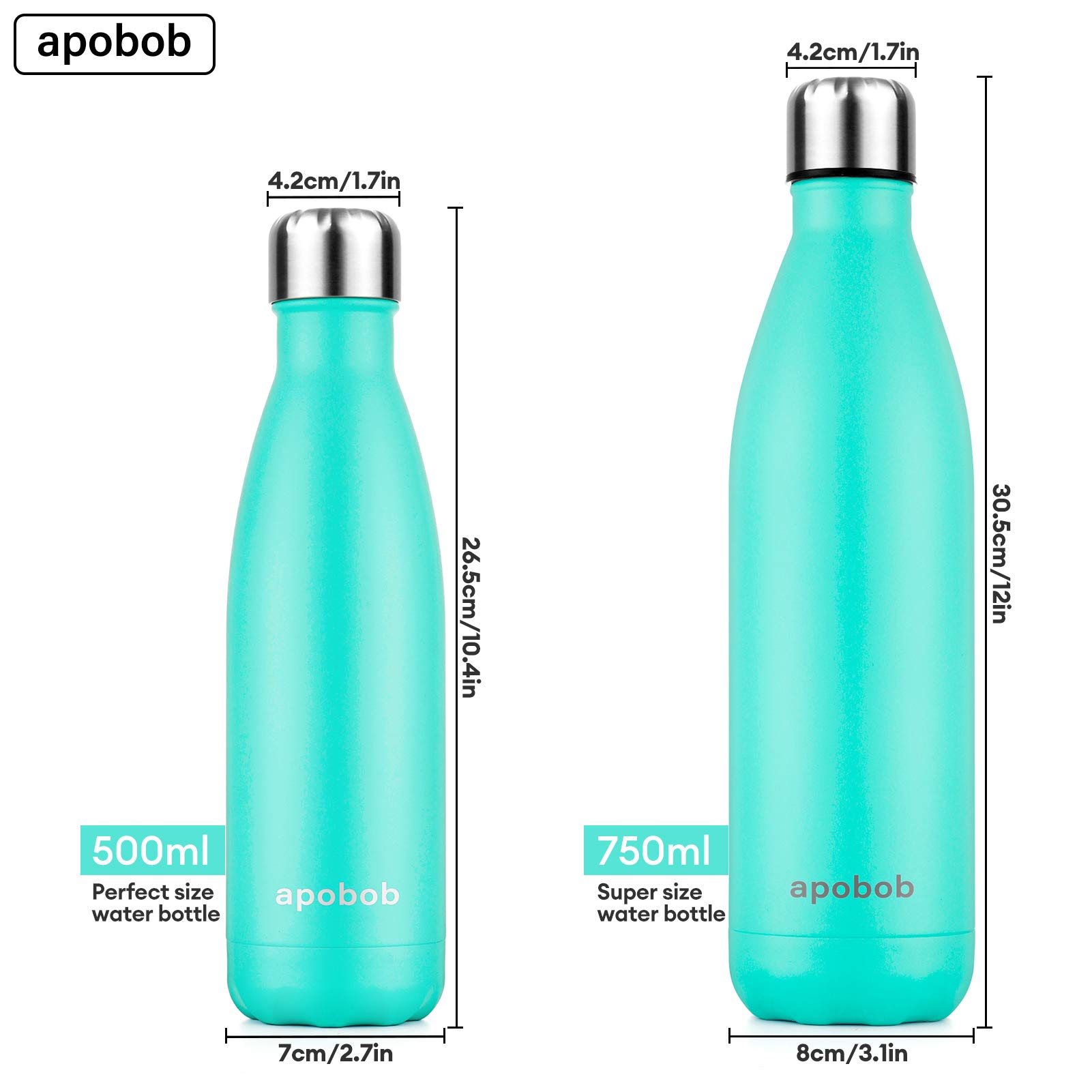 Apobob Stainless Steel Water Bottle 500/750ml - Image 3