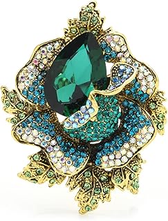 Broches de flores grandes con diamantes de imitación para mujer, unisex, para bodas, fiestas