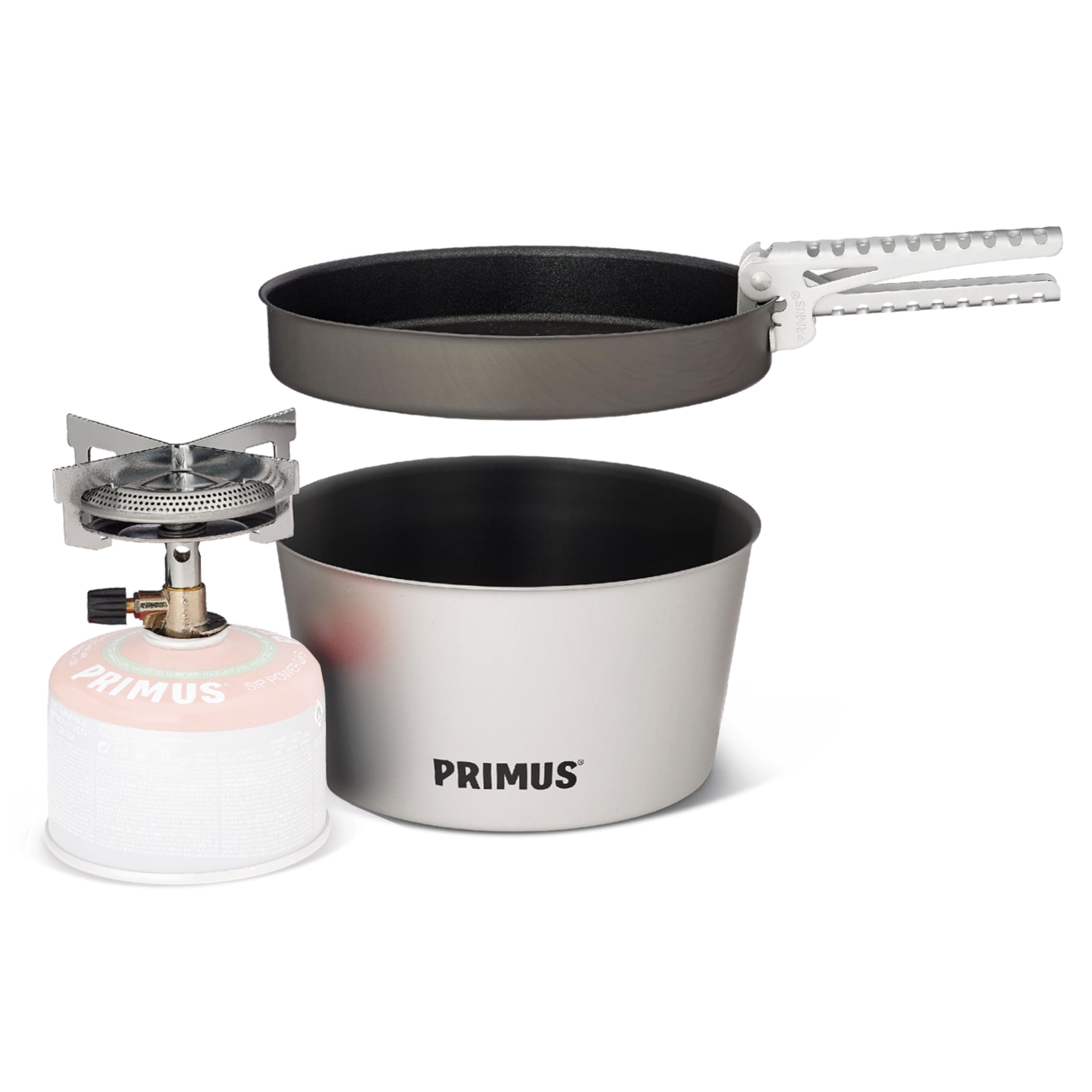Primus Juego de cocina de camping de estufa de gas, kit de estufa Mimer II, kit de utensilios de cocina de camping con quemador de gas, sartén de camping y olla de camping, equipo de cocina de