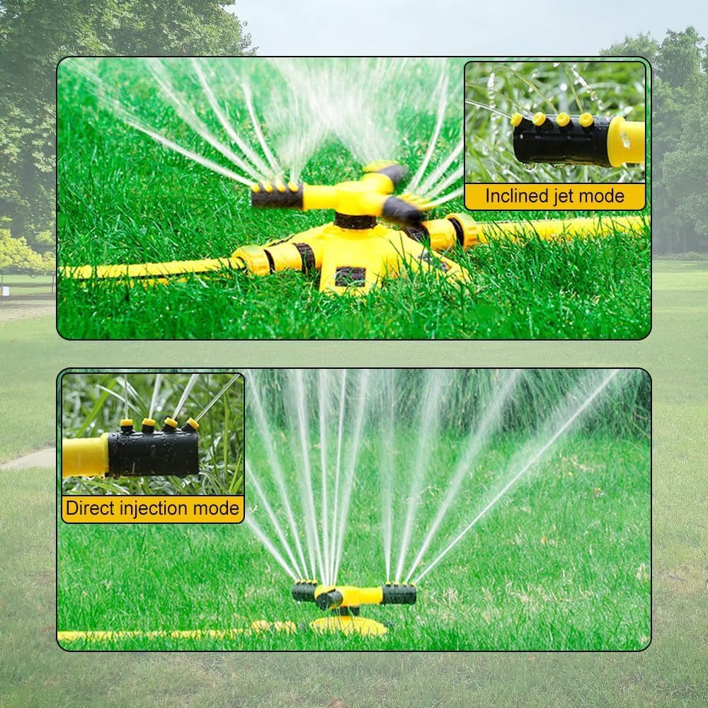 2025 Upgraded 360° Adjustable Garden Sprinkler – Multi-Pattern Lawn & Yard Water Spray for Plant Irrigation, Kids Play, Pets Cooling | Durable Rotation with Customisable Range | UK Outdoor Use (1)