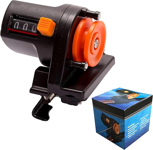Fishing Line Counter 0-999M for Spooling & Trolling, Fishing Line Spooler, Portable Depth Gauge with Easy-Read Display, Essential Tackle