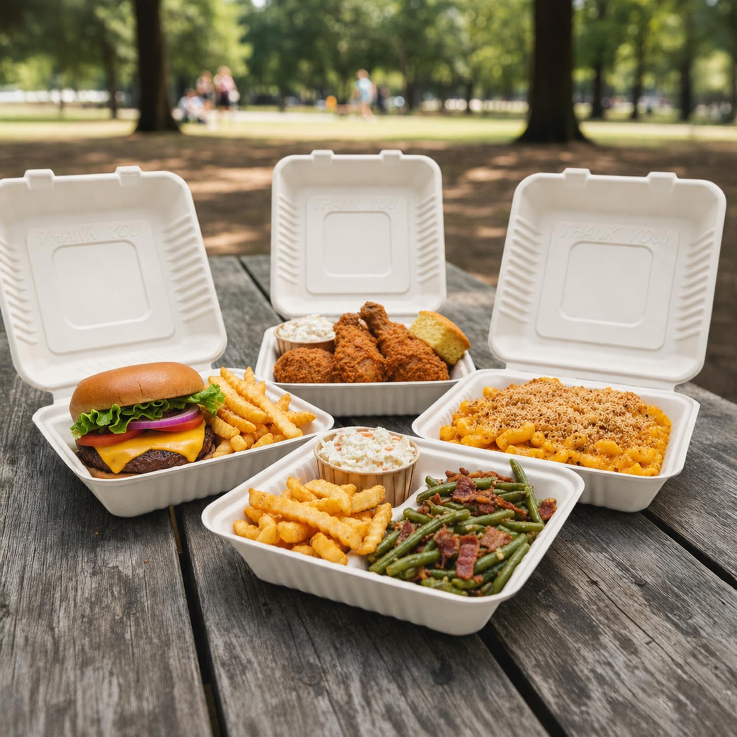Compostable Takeout Boxes 9x9 – 75 Pack Clamshell To Go Containers for Food | Heavy-Duty Biodegradable Disposable Lunch Boxes for Restaurants, Catering, Meal Prep & Microwave-Safe Packaging
