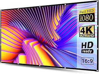 Release Upgrade Thicker Projector Screen 13312010060 Inch 169 Foldable Portable White Cloth Material for 8K 4K Full HD Projector Size 60 inch