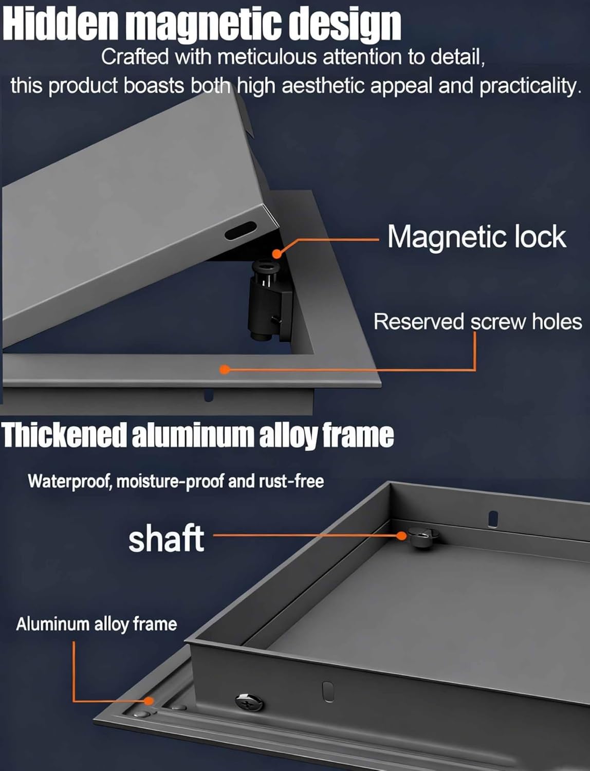 Recessed Metal Access Door 12x12cm for Ceiling Drywall – Waterproof Wall Panel Cover for Plumbing, Electrical & Shower Valve Openings – 1 Piece RV Installation