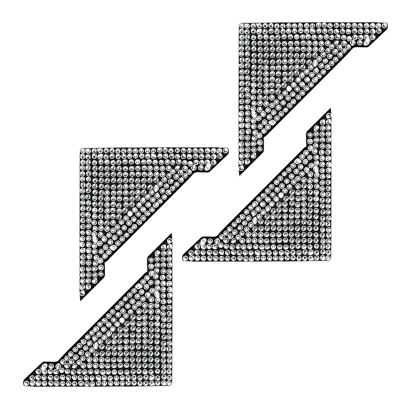 Protetor de Canto de Porta Automotiva Foelony com Strass e Adesivo Autocolante Branco, Kit com 4 Peças