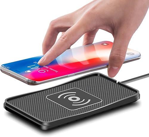 Miniatura 8 de Cargador inalámbrico para automóvil, cargador inalámbrico máximo de 15 W para automóvil, almohadilla de carga antideslizante compatible con iPhone