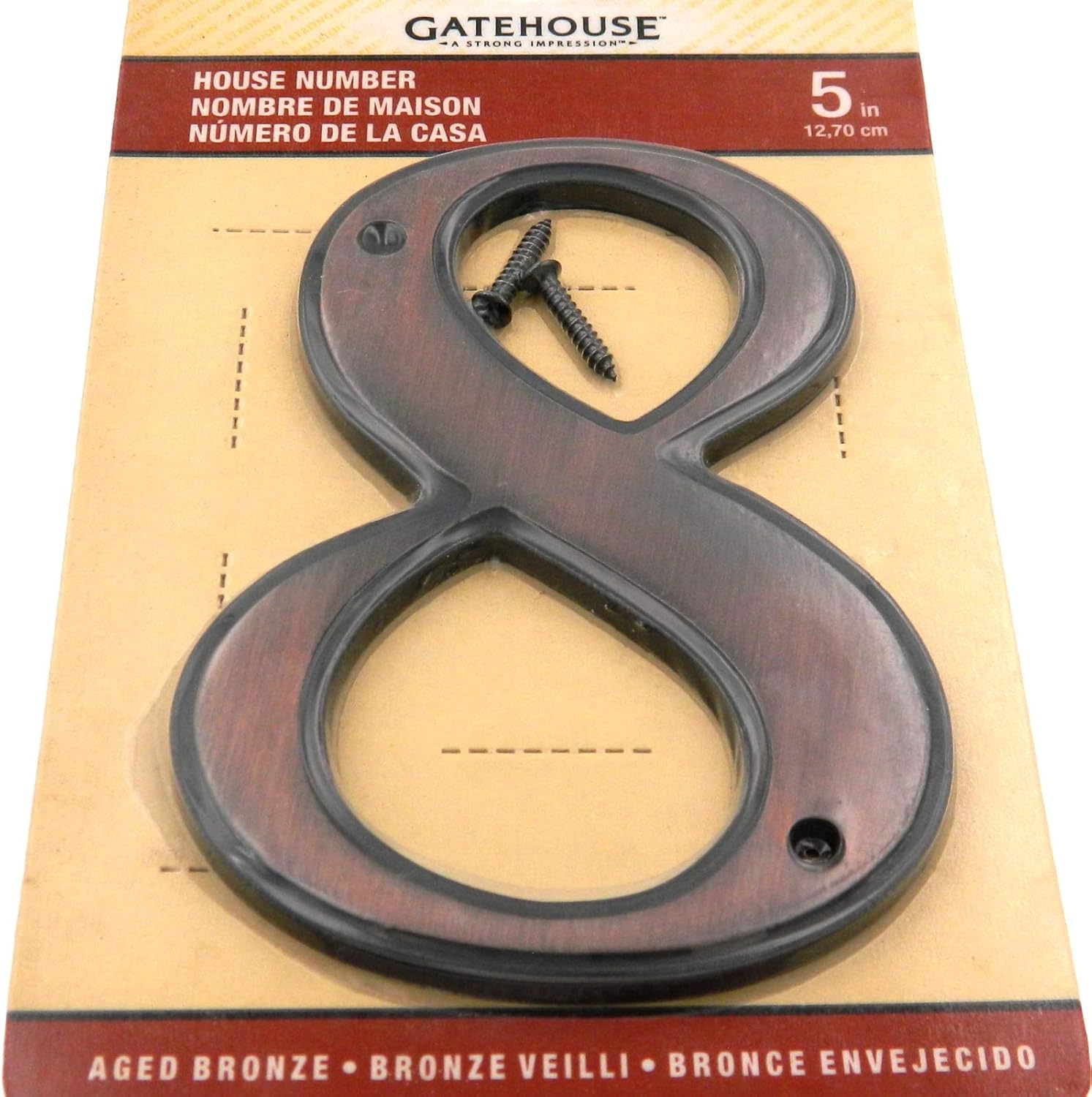 5" House Number 8 Aged Bronze