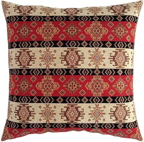 large red couch pillows