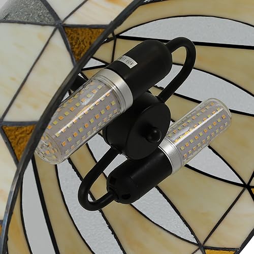 Miniatura 5 de TFCFL Tiffany - Lámpara colgante 2 luces barroca de 16 pulgadas lámpara colgante de techo para cocina isla comedor granja amarillo