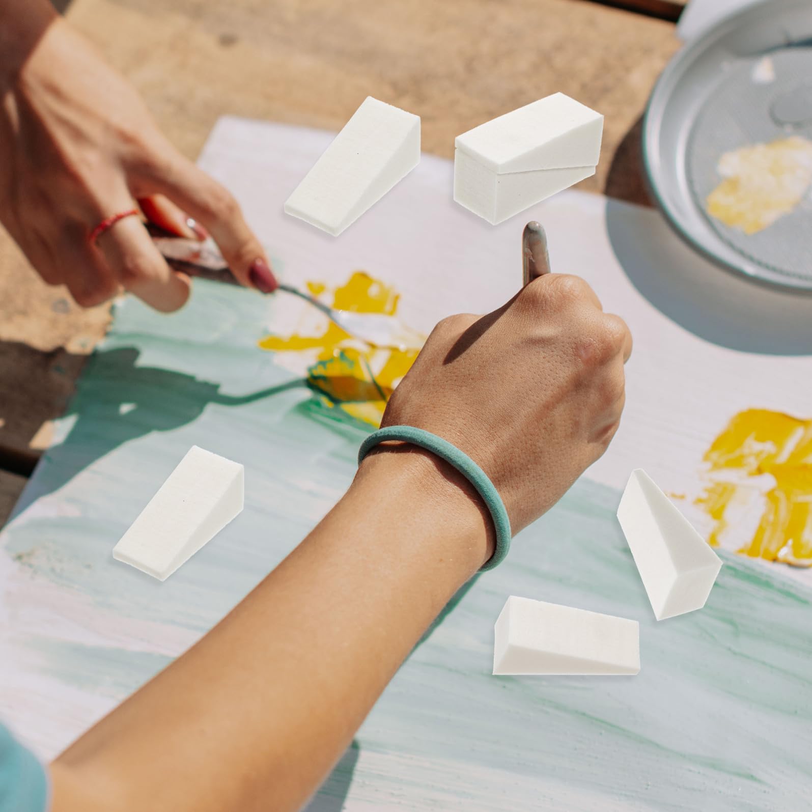 STOBOK 200pezzi Spugne Da Pittura Per Ragazzo Ragazza Strumenti Multiuso Per Creatività e Arte Spugne Assorbenti Per Pittura e Ceramica Facili Da Trasportare e Utilizzare