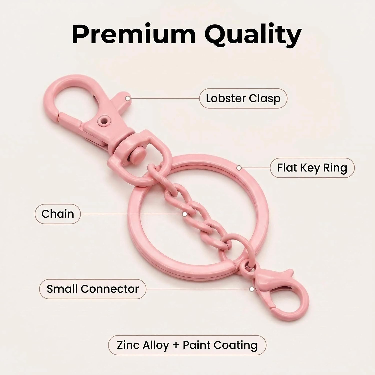 60Pcs Colorful Swivel Snap Hook with Key Rings, 12 Color Lobster Claw Clasps for DIY Crafts, Jewelry Making & Backpack Charms