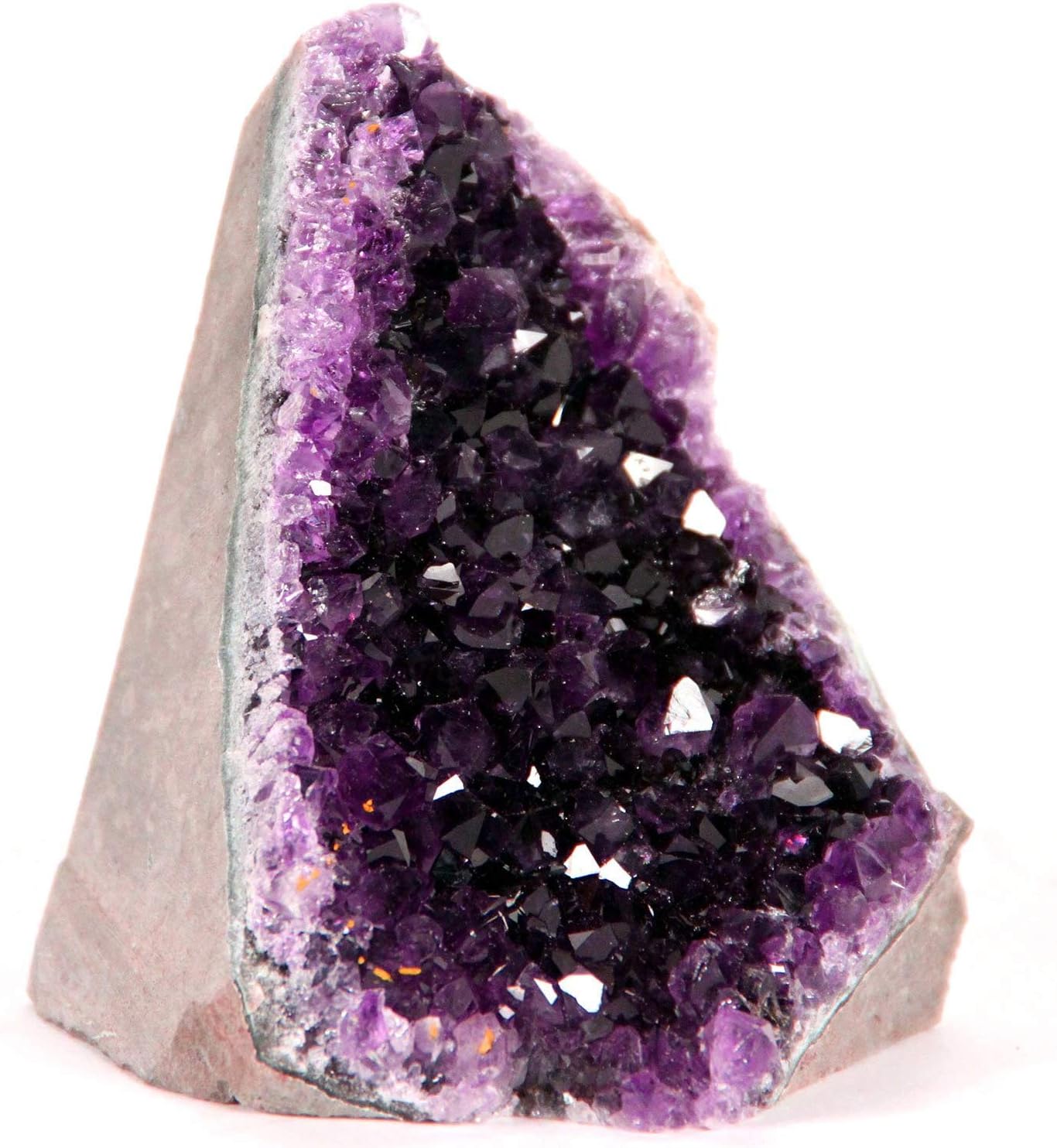 Extreme Amethyst Cluster – 1 to 1.5 lb Powerful deep Purple Crystals from Uruguay. Includes 3" Selenite Wand in Velvet Bag.