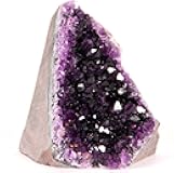 Premium Amethyst Geode Stone Cluster [1 to 1.5 lb.] - Each Piece is Unique & Natural - Real Raw Healing Crystal Rock from Uruguay - Deep Purple Decoration - Free Selenite Wand