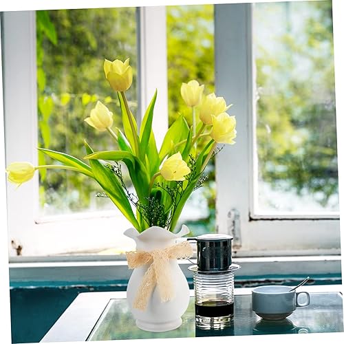 Miniatura 3 de DECHOUS Florero rústico de 3 piezas, macetas de cerámica, soporte de flores artificiales, plantas en maceta, decoración artificial, contenedor de