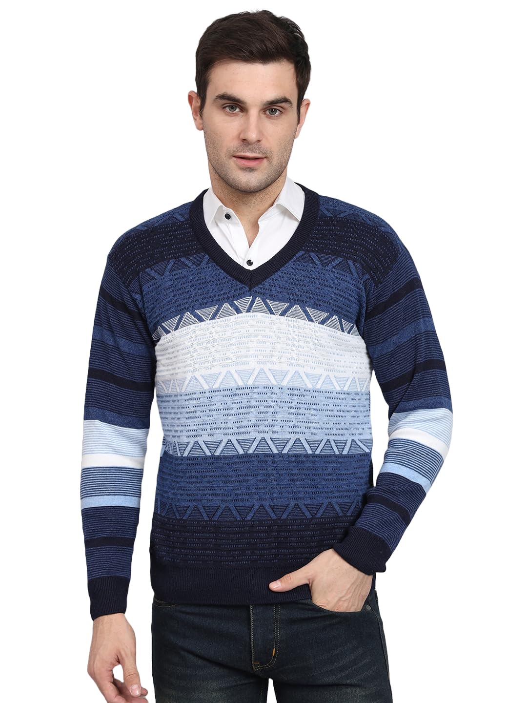 ewools winterwear Men's Woolen Striped Cardigan Sweaters-picture-37