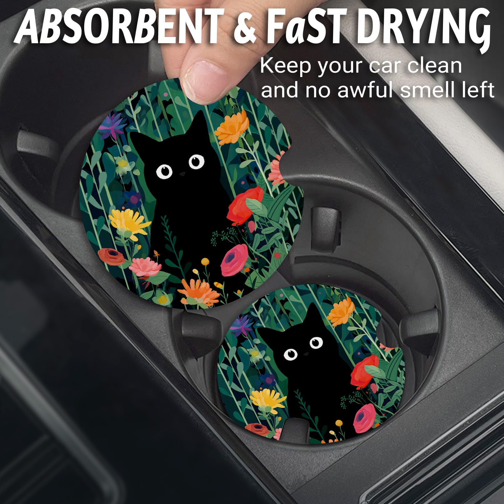 Yonlevres Car Coasters for Cup Holders?2.75