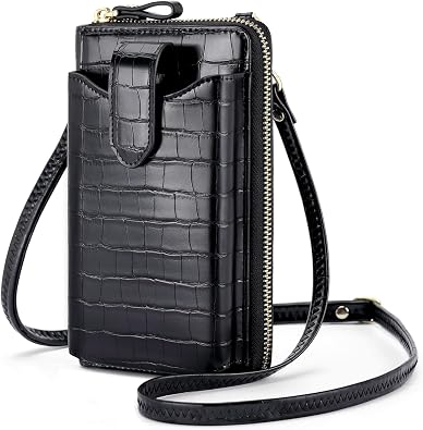 Peacocktion RFID Crossbody Wallet Purse for Women Small Travel Cell Phone Purses Trendy Vegan Leather Bags with Card Slots