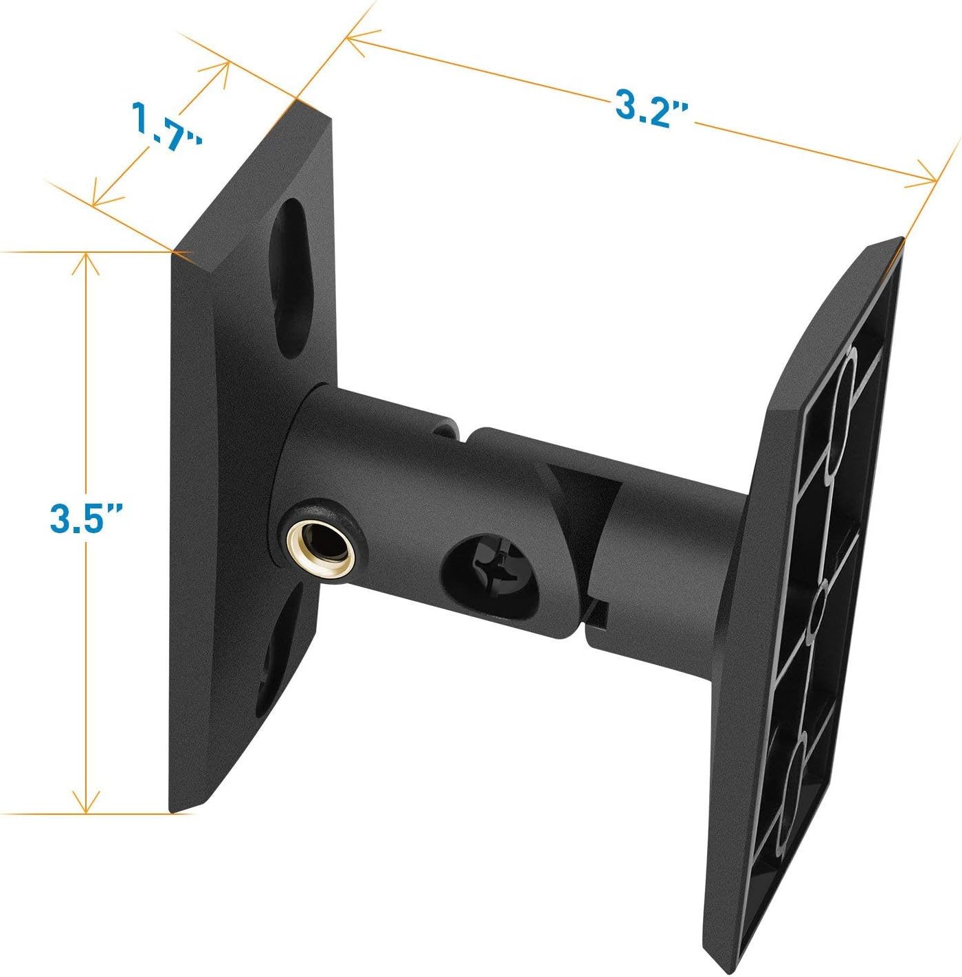 PERLESMITH Speaker Mounts - Universal Satellite Speaker Wall Brackets, 5 Pack - Adjustable Tilt and Swivel for Large Surround Sound Speakers - for Walls and Ceilings - Holds up to 8lbs