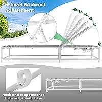 Vista 5 de Tangkula Juego de 2 sillas ajustables para patio con ruedas, tumbona para exteriores con tela transpirable y marco de metal resistente, reclinable