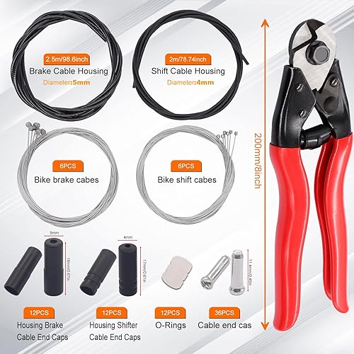 Miniatura 2 de weideer Cortador de alambre de acero inoxidable para carcasa de cable de freno de bicicleta, carcasa de cable de cambio, kit de cable universal para