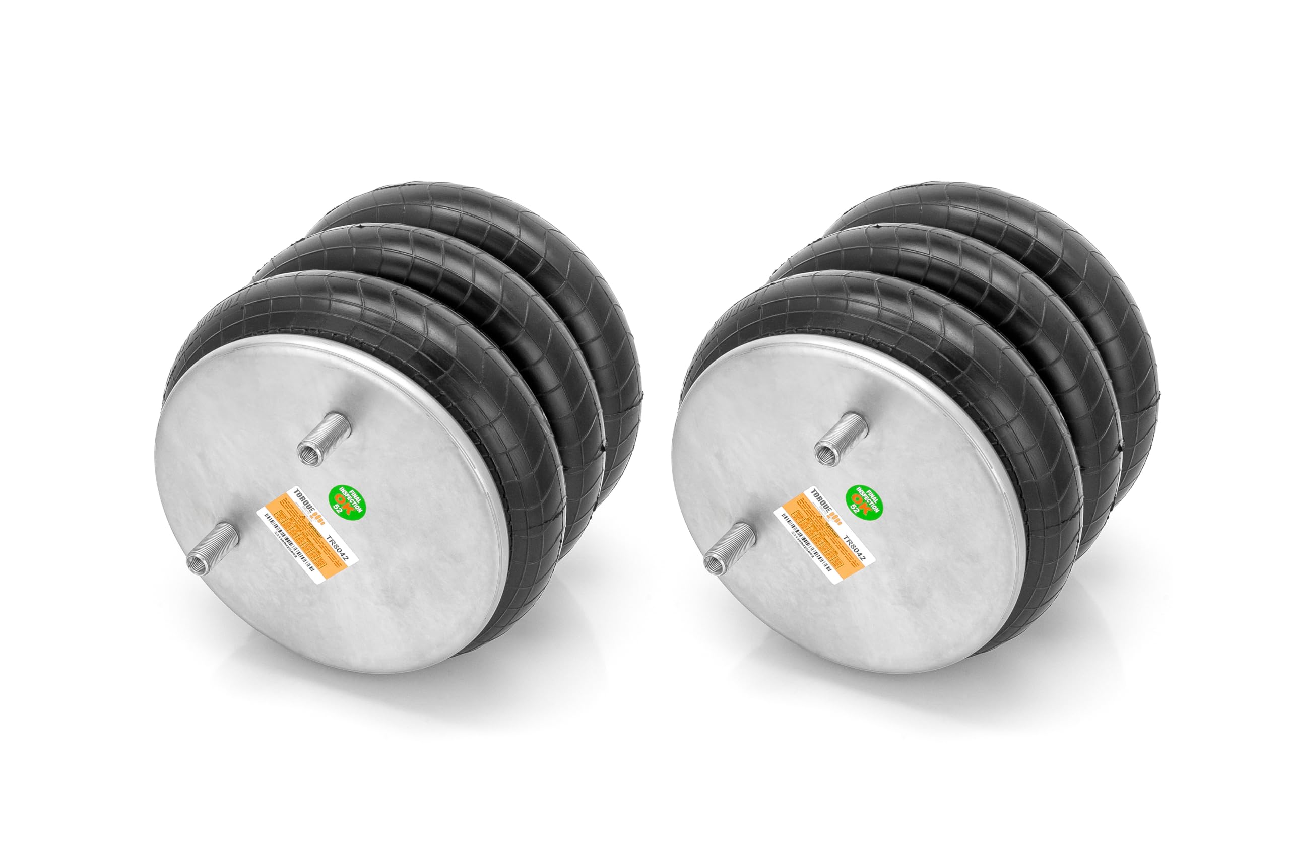 2 PCS TORQUE Triple Convoluted Air Spring Bag Replacement For Firestone 8042, W01-358-8042, Hendrickson 1015, SAF Holland 905-57-236 (2 x TR8042_01_)
