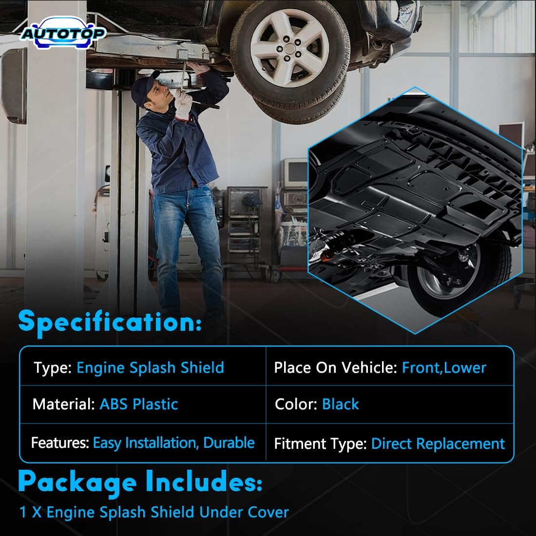 Engine Splash Shield FIT Infiniti Q50 2014–2023 / FIT Q60 2017–2022 – Lower Front Under Cover – Replace 758904GA1A IN1228131