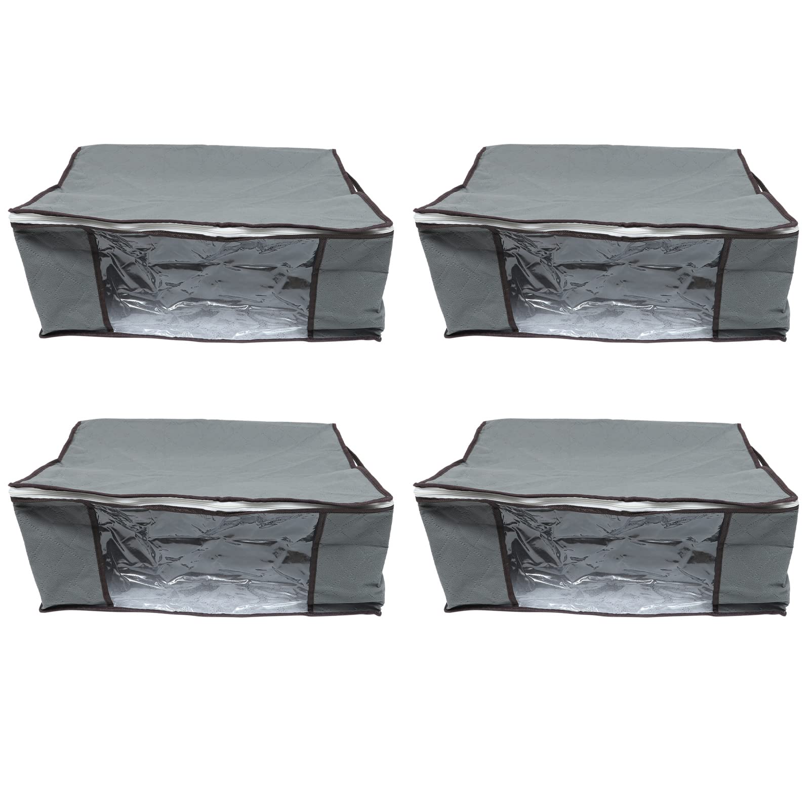 Boîtes de rangement pliables Cabilock | Lot de 4 bacs empilables avec fenêtre