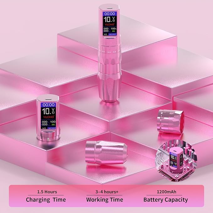 Kit Máquina Rotativa Tatuaje Pen Ajustable 6 Golpes con Fuen miniatura 4