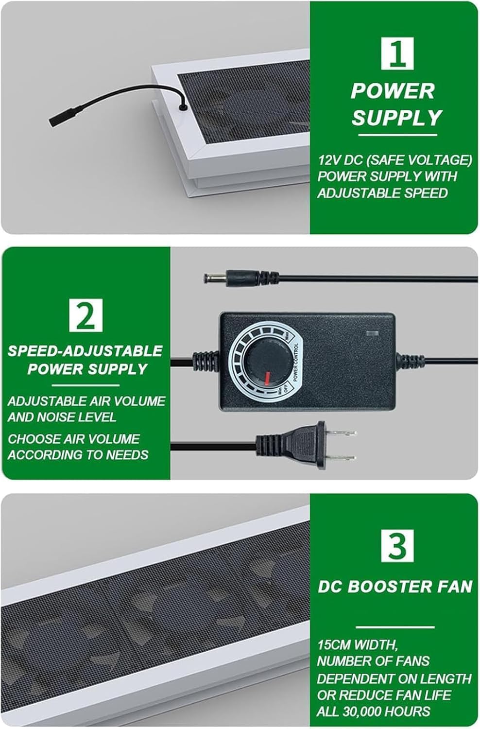 Retractable Window Fans, Punch-free Window Exhaust Fan, Speed 2800 RPM and 18cm Length Adjustable, Air Volume 85m/h Per Fan & Length Optiona, for Home, Kitchen, Bedroom & Office