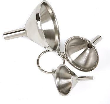Norpro Stainless Steel Funnels, Set of 3, Silver