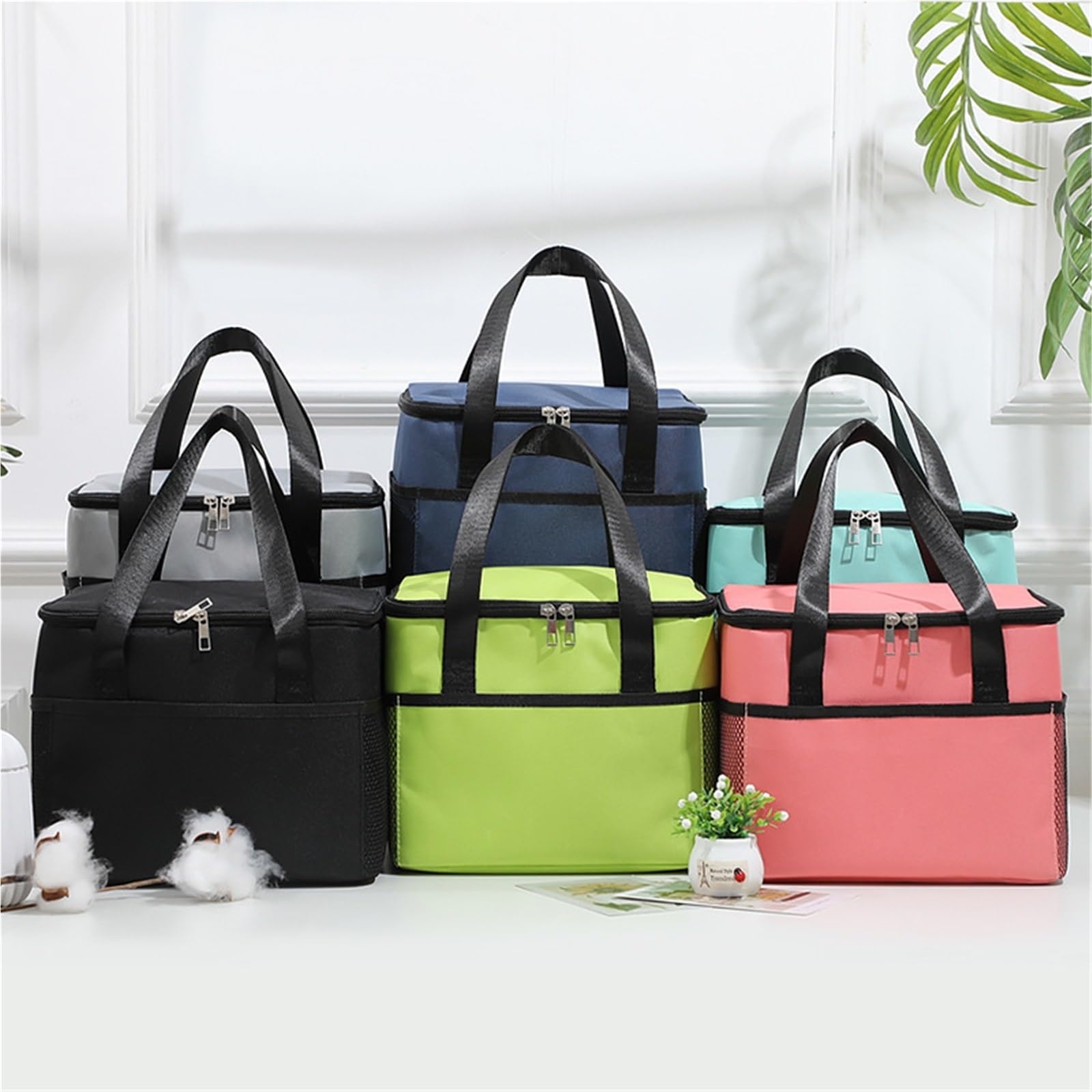 2 stücke 8L Große Kapazität Picknick Thermische Mittagessen Taschen(Grey)