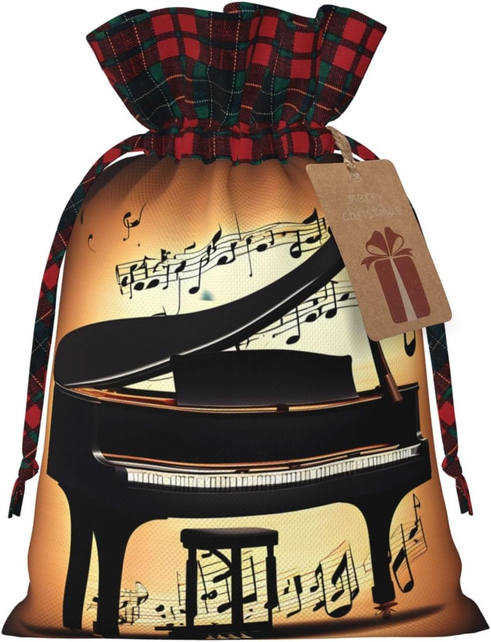 ZISHAK Piano Violin And Music Notes Fabric Gift Bag-Delicately Styled For Special Occasions-Ideal For Festival,Anniversaries
