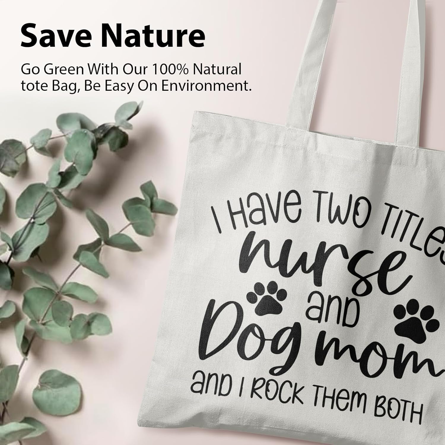 Dog Mom Canvas Tote Bags - Reusable Grocery Bags for Shopping, Funny Dog Lover Gifts for Women - Image 4