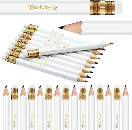 Chinco 72 lápices de juegos de despedida de soltera, lápices de boda, mini mini cortos, de 4 pulgadas, juego nupcial para boda, regalos de fiesta de