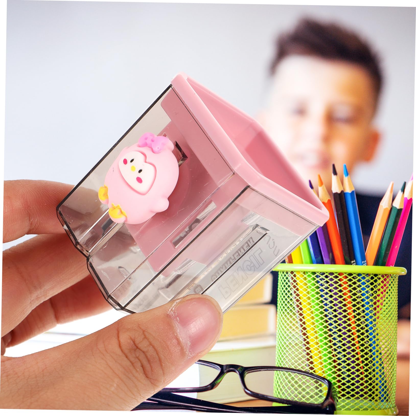 Angoily 2 Pezzi Temperamatite Manuale per Design Cartone Animato Temperamatite per Forniture Scolastiche e Creatività Infantile