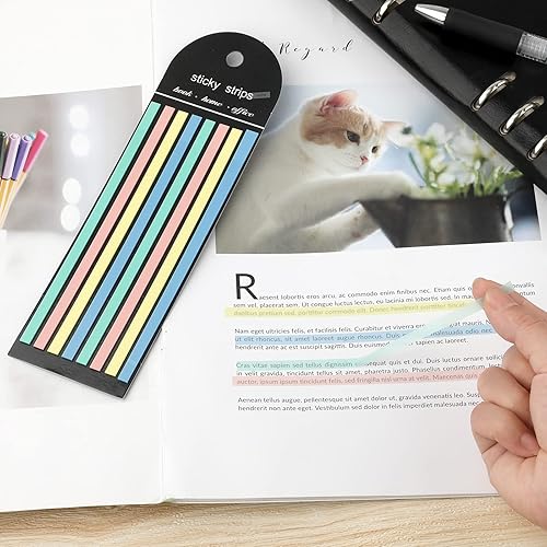 Miniatura 4 de 640 cintas de resaltador, pestañas de página larga, marcadores de página larga, pestañas adhesivas de índice para anotar libros, notas de índice,