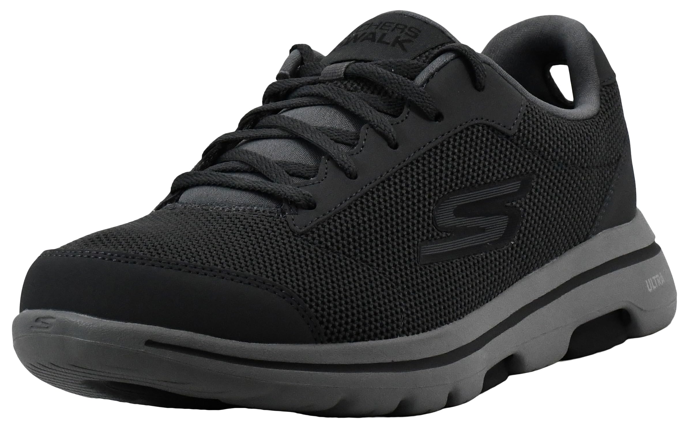 SkechersMen's Go 5 Demitasse-Textured Knit Lace Up Performance Walking Shoe,Charcoal,11 UK X-Wide