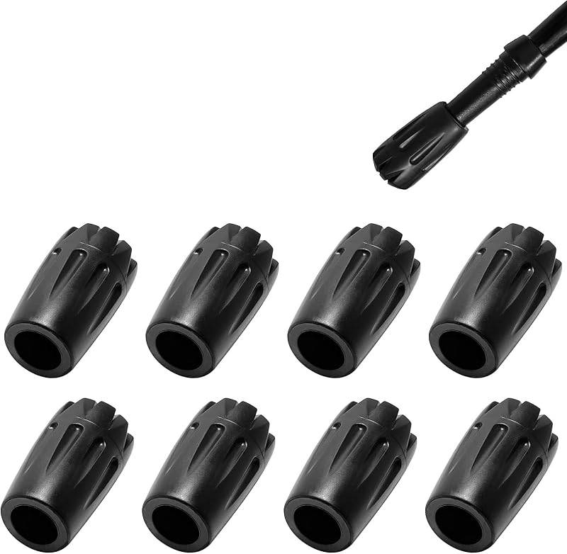 Durable Replacement Trekking Pole Tips, Anti Slip Hiking Pole Tips for 11mm Standard Poles, Shock Absorbing Trekking Pole Tips Caps, 8 Pac