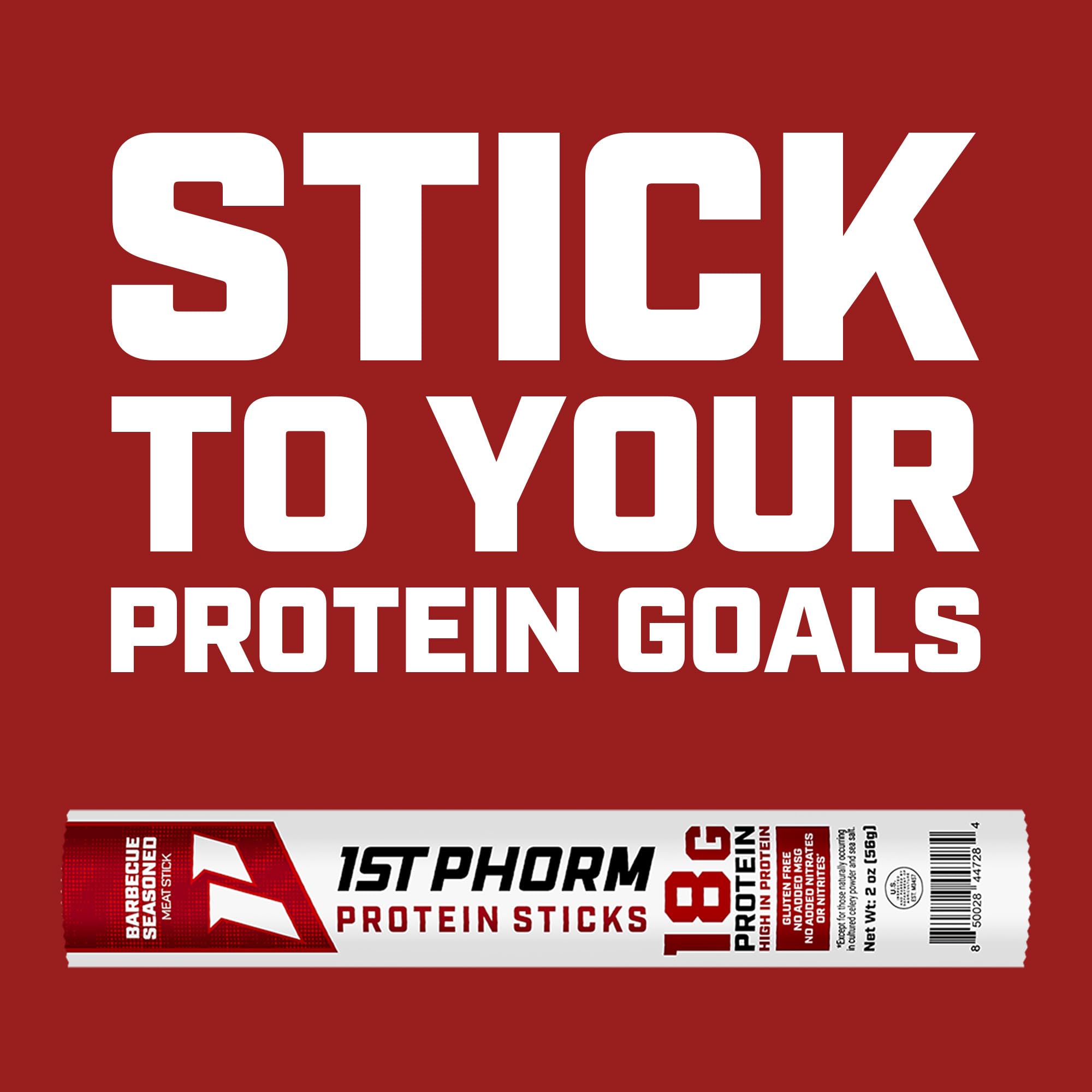 1st Phorm Protein Sticks, Barbecue Seasoned, 18g Protein, 15 Count thumbnail 5