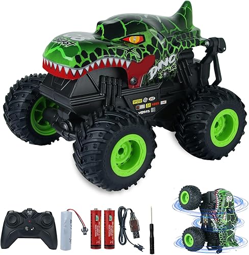 Auto monstruo a control remoto, camión a control remoto giratorio de 360, camión monstruo de 2.4 GHz con música e iluminación, auto de control