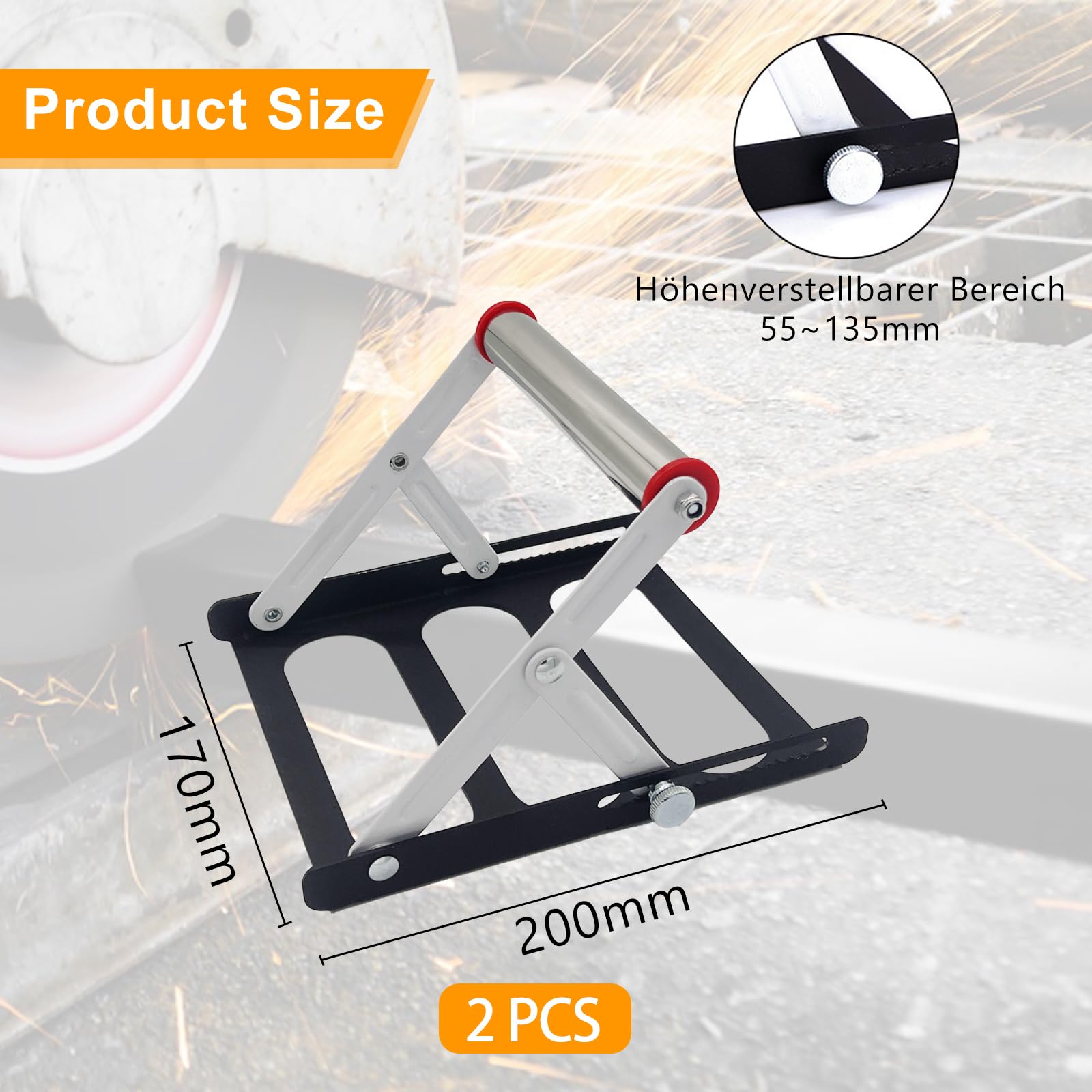 2PCS Support Réglable pour Machine de Découpe en Métal - Tréteaux Réglables pour Scie de Table et Travail