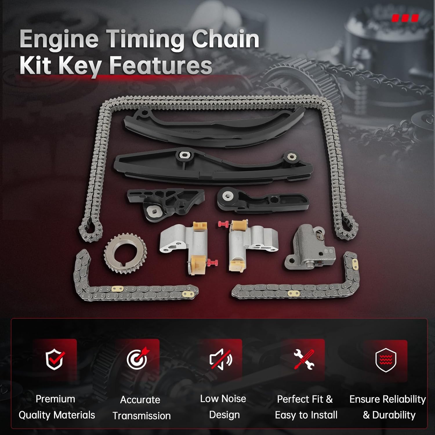 cciyu Engine Timing Chain Kit Sets for Ford Police Interceptor Sedan Taurus Explorer F-150 M-ustang Edge Flex Transit-150 Transit-250 Transit-350 Transit-350 HD Police Interceptor Utility