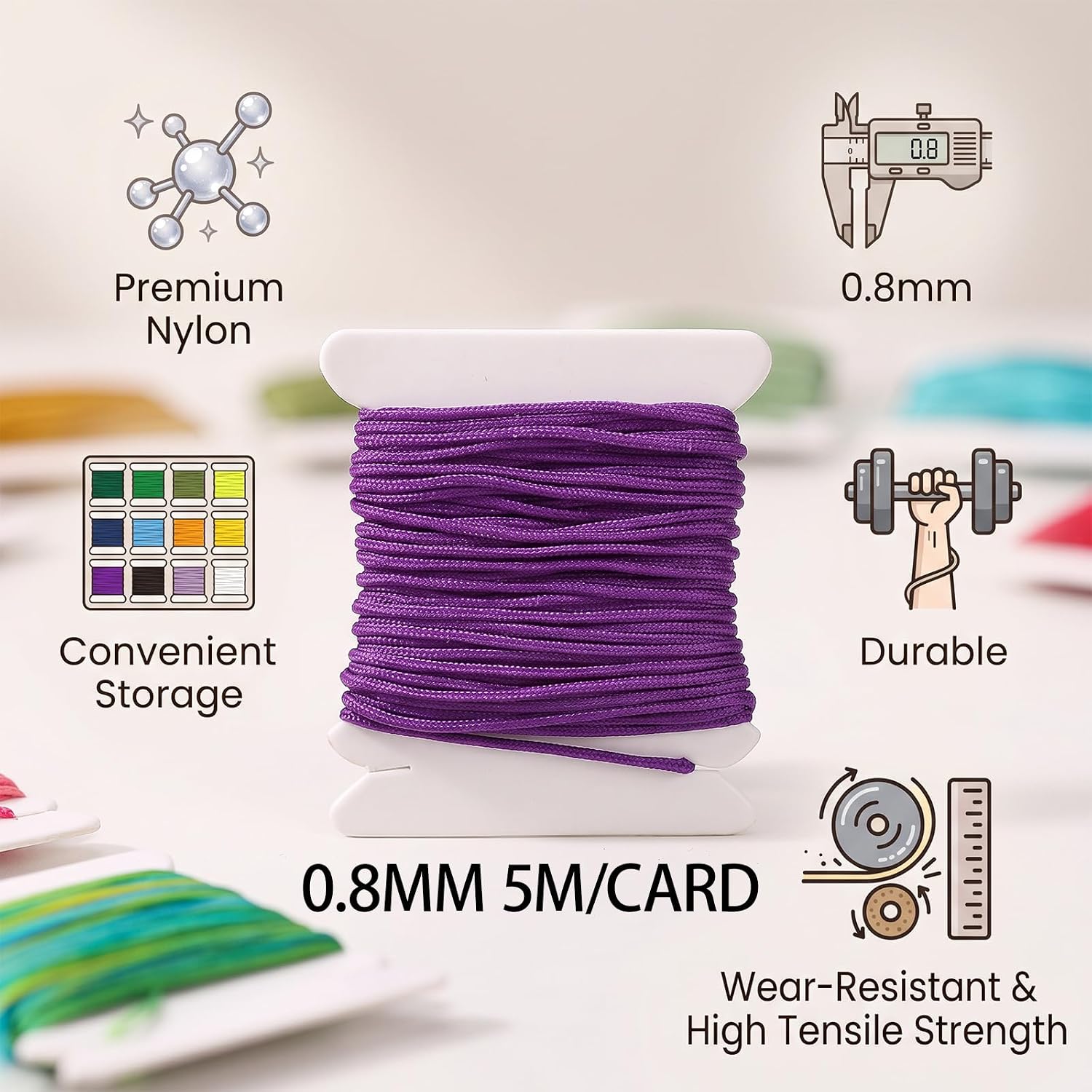 20 Rolls Nylon String for Bracelets, Jewelry Making & Beading Thread