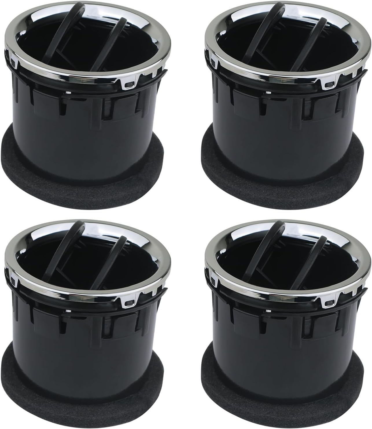 TQPONLY Dashboard AC Heater Air Duct Vent Louvre (Chrome & Black) Compatible with 2004-2008 Ford F150/2006-2008 Lincoln Mark LT Interior Accessories