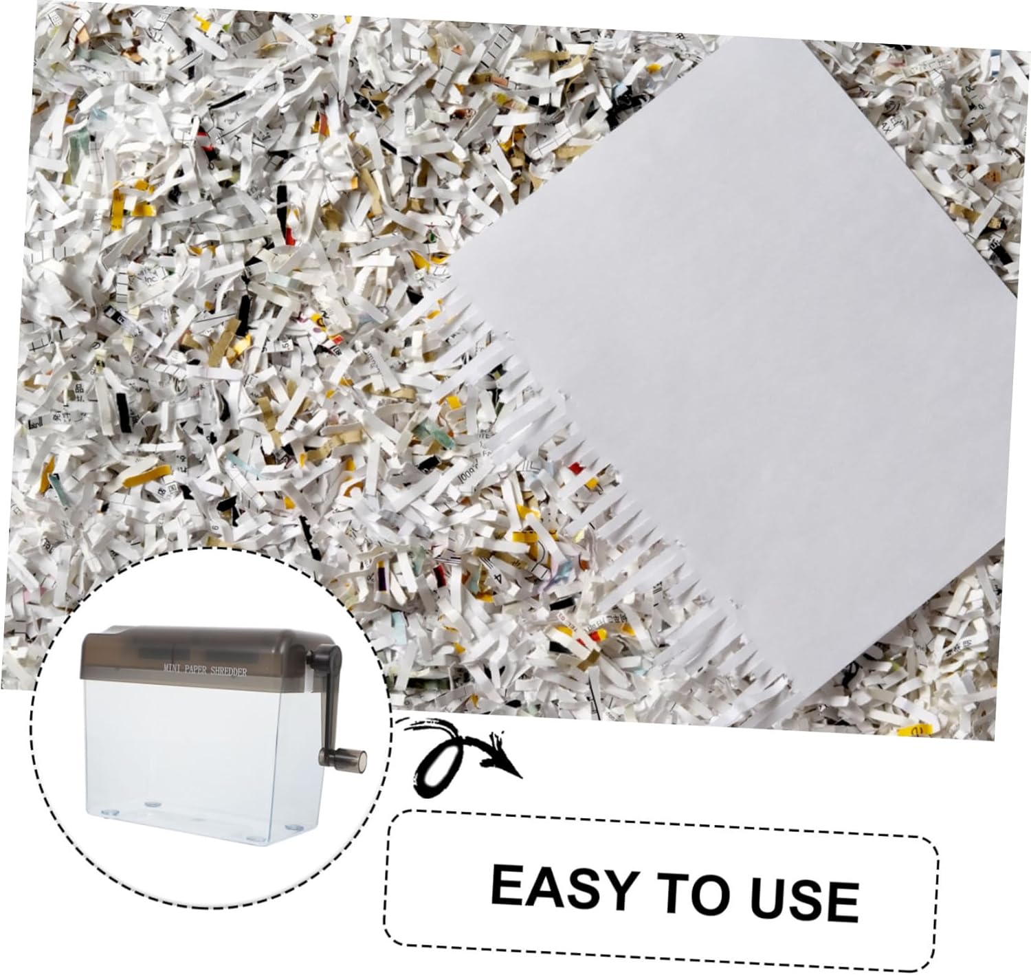 Zerodeko Mini A6 Manual Paper Shredder Desktop Hand Operated Document Cutter Portable Office and Home Use