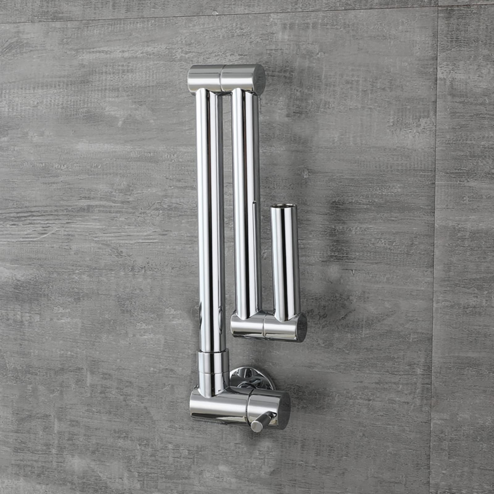Grifo mezclador giratorio 360 de pared con doble junta y acabado monomando robusto