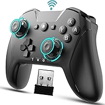 Controller for PC/Laptop/Android/TV/Tesla/Steam/Switch,PC Controller with Backbone/Trigger Keys, Dual-Vibration Joystick Gamepad Computer Bluetooth Controller with 2.4G Adapter