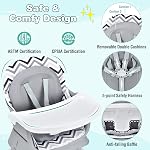 HONEY JOY 8 en 1 Chaise haute bébé, chaise haute convertible pour les bébés et les tout-petits/Table et chaise ensemble/bâtiment de la table / siège de booster / tabouret / chaise pour bébé avec harnais de sécurité (Wave Gray)