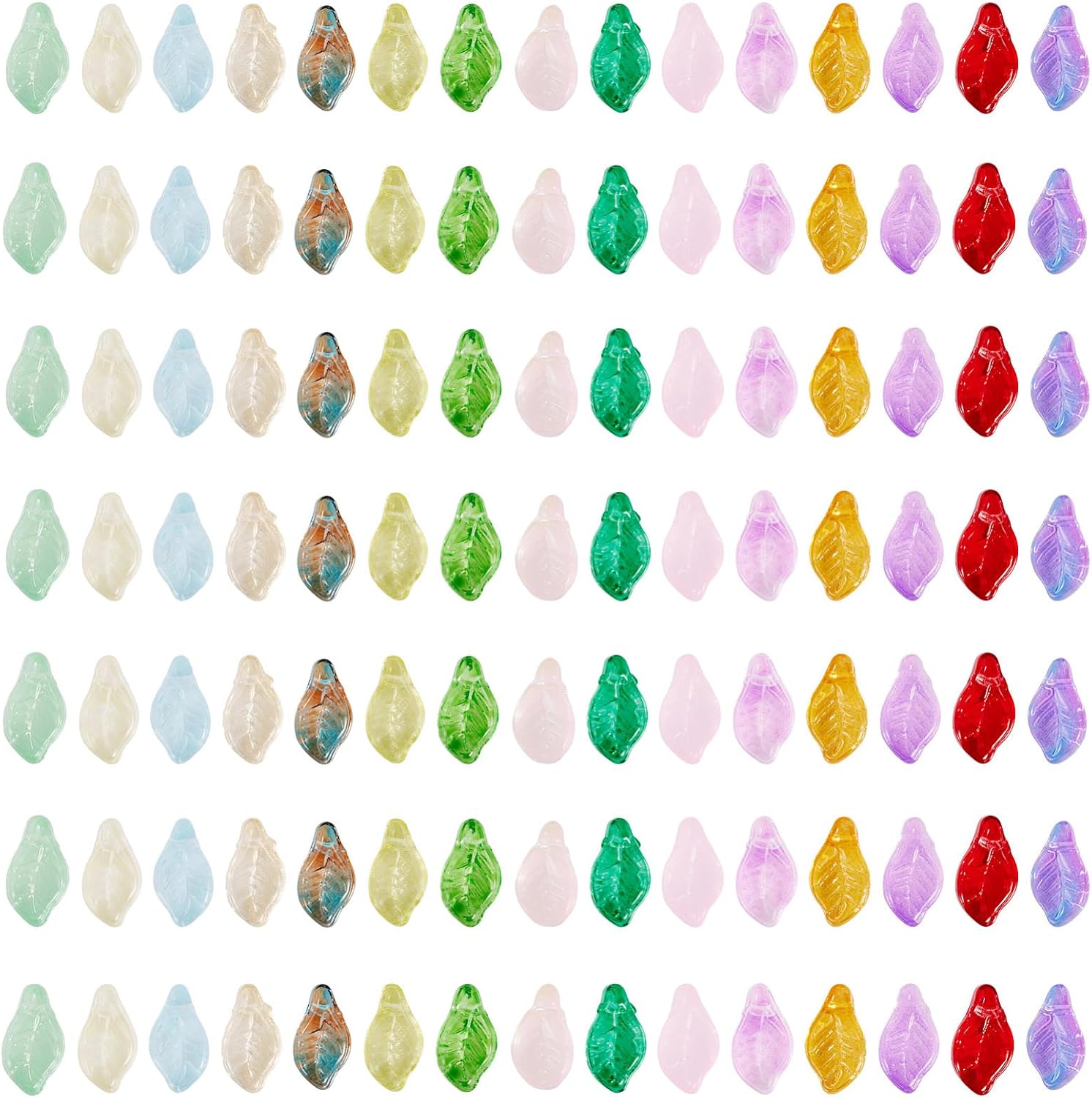 300Pcs Glass Leaf Beads for Jewelry Making Mixed 15 Color Cute Leaf Shape Bead Charms Crystal Tiny Leaves Czech Glass Beads for Crafts Bracelet Earring Charm Kit - Image 7